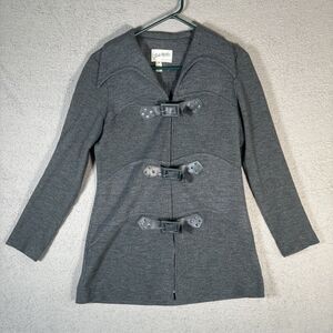 Vintage Julie Miller California Size 2 Grey Long Sleeve Zip Up And Buckle Goth